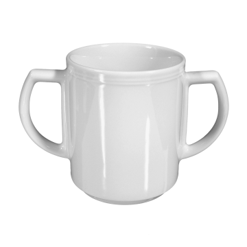 Becher mit 2 Henkel 0,30 l Vitalis dunkelrotes Band 34929