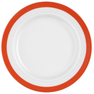 Teller flach 25,5 cm Vitalis rotes Band 34116