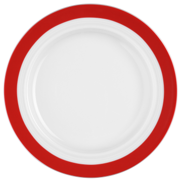 Teller flach 25,5 cm Vitalis rotes Band 34193