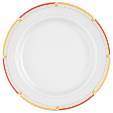 Teller flach 25,5 cm Vitalis dunkelgelb-rot 34290