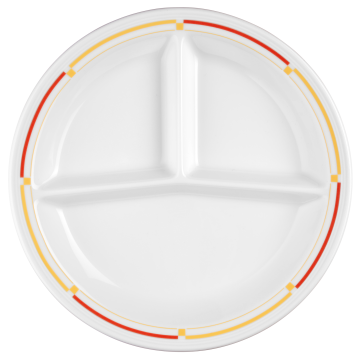 V219 IM_Platte rund 3 tlg. 25,5 cm Vitalis dunkelgelb-rot 34290