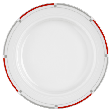 Teller flach 25,5 cm Vitalis rot-grau 34440