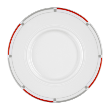 Untertasse 1  15,5 cm Vitalis rot-grau 34440