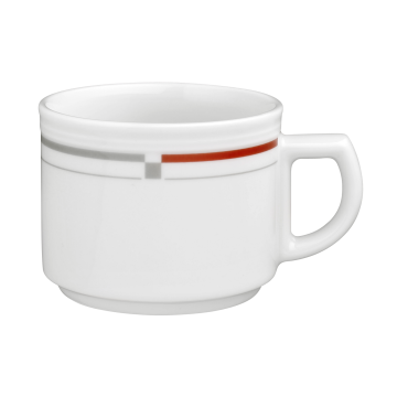 Obertasse 1  0,18 l Vitalis rot-grau 34440