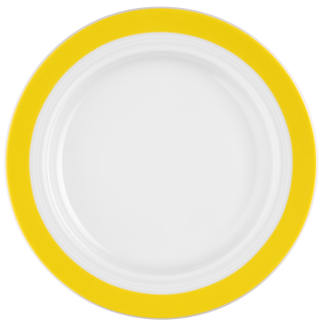 Teller flach 25,5 cm Vitalis gelbes Band 34928