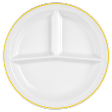 V219 IM_Platte rund 3 tlg. 25,5 cm Vitalis gelbes Band 34928