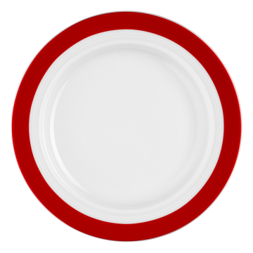 Teller flach 20 cm Vitalis dunkelrotes Band 34929