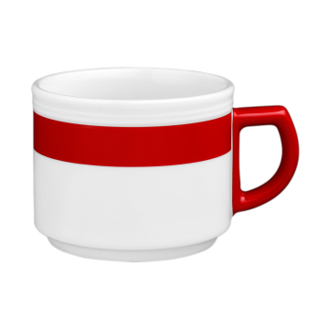 Obertasse 1  0,18 l Vitalis dunkelrotes Band 34929