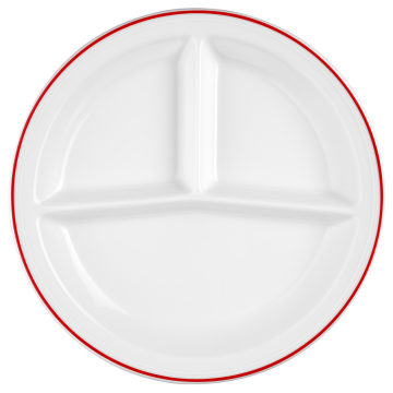 V219 IM_Platte rund 3 tlg. 25,5 cm Vitalis dunkelrotes Band 34929