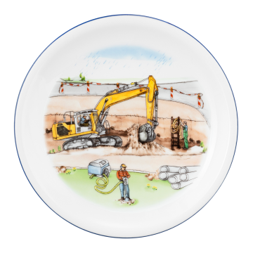 Frühstücksteller rund 19 cm Compact Auf der Baustelle 65285