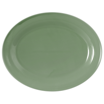 Servierplatte oval 35x28 cm Beat Salbeigrün uni