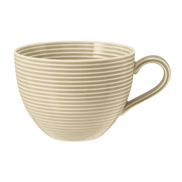 Milchkaffeeobertasse 0,35 l mit Relief Beat Sandbeige uni