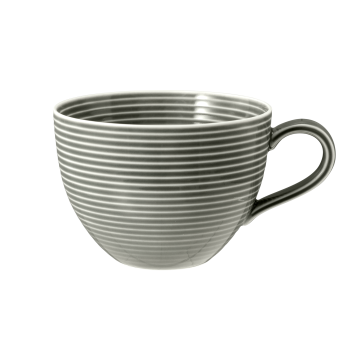 Milchkaffeeobertasse 0,35 l mit Relief Beat Perlgrau uni