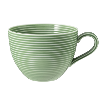 Milchkaffeeobertasse 0,35 l mit Relief Beat Salbeigrün uni