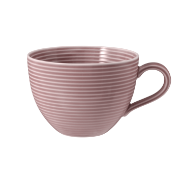 Milchkaffeeobertasse 0,35 l mit Relief Beat Altrosa uni