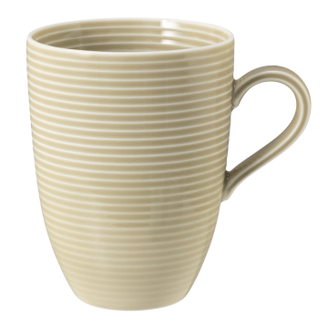 Becher mit Henkel 0,35 l mit Relief Beat Sandbeige uni