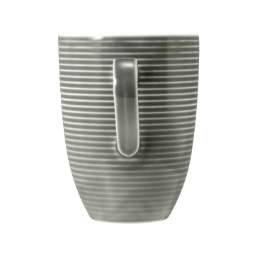 Becher mit Henkel 0,35 l mit Relief Beat Perlgrau uni