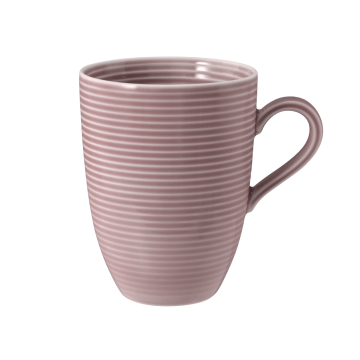 Becher mit Henkel 0,35 l mit Relief Beat Altrosa uni