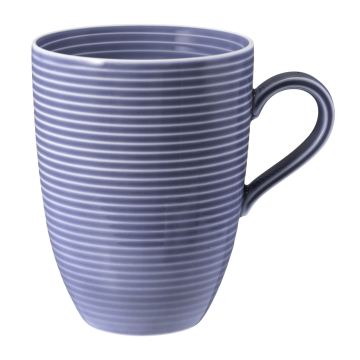 Becher mit Henkel 0,35 l mit Relief Beat Fliederblau uni