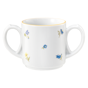 Becher mit 2 Henkel 0,28 l Community Streublume gelbe Linie 57387