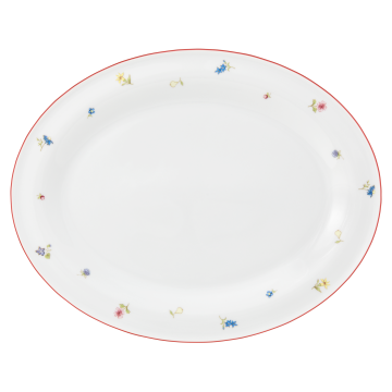 Platte oval 35 cm Community Streublume rote Linie 57388
