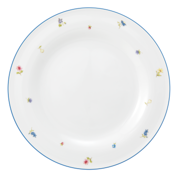 Teller flach 28 cm Community Streublume blaue Linie 57390