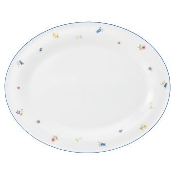 Platte oval 35 cm Community Streublume blaue Linie 57390