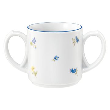 Becher mit 2 Henkel 0,28 l Community Streublume blaue Linie 57390