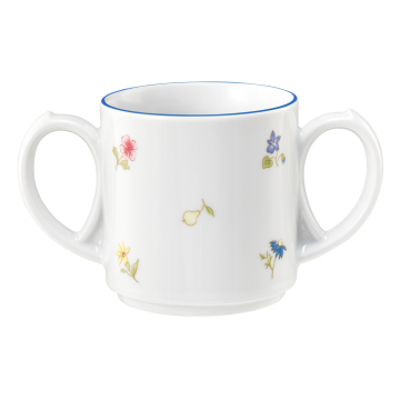 Becher mit 2 Henkel 0,28 l Community Streublume blaue Linie 57390