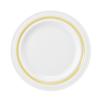 Teller flach 23 cm Fahne Community Pinselband ocker 57392