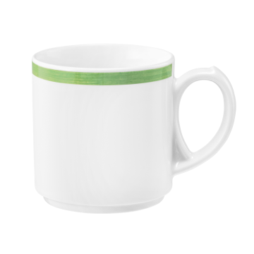 Becher mit Henkel 0,28 l Community Pinselband grün 57394