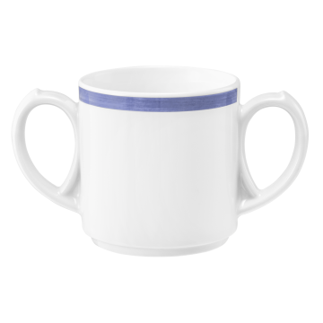 Becher mit 2 Henkel 0,28 l Community Pinselband blau 57395