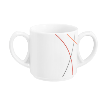 Becher mit 2 Henkel 0,28 l Community Red Line 57402