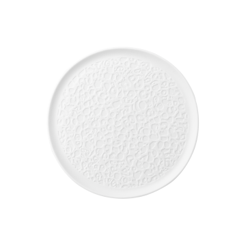 Platte rund 18 cm Vollrelief Nori Bisquit weiß
