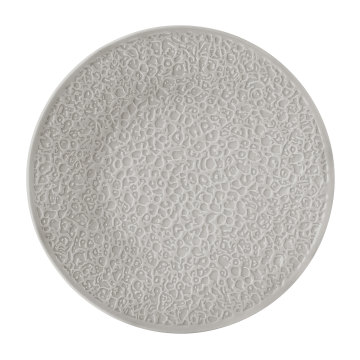 Teller flach 28 cm Vollrelief Nori Silbergrau uni