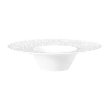 Pastateller tief 26,5 cm Relief breit Nori weiß uni