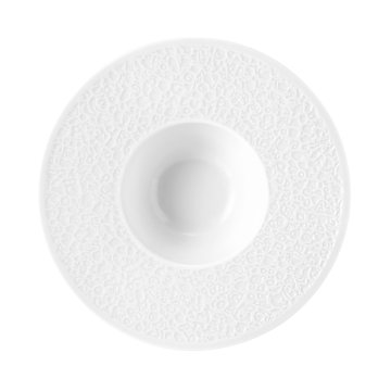 Pastateller tief 26,5 cm Relief breit Nori weiß uni