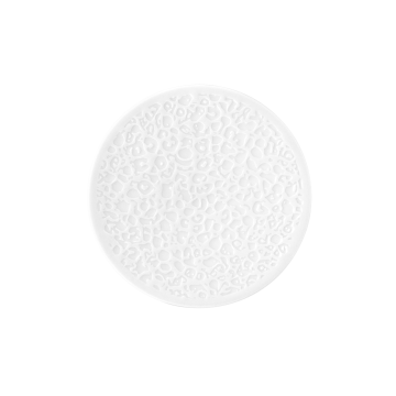 Servierpodest 16 cm Relief Nori weiß uni