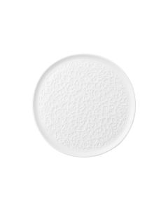 Platte rund 18 cm Vollrelief Nori Bisquit wei&szlig;