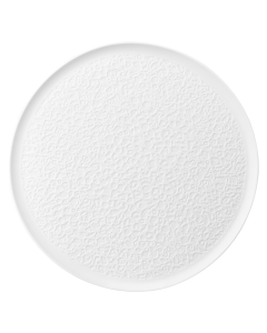 Plate flat 30 cm full relief Nori Bisquit wei&szlig;