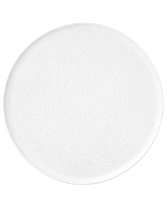 Platte rund 37,5 cm Vollrelief Nori Bisquit wei&szlig;